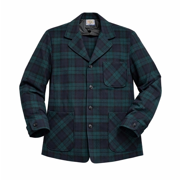 Pendleton Other - Vintage 50s Pendleton Men’s Green/Navy Plaid Sports Blazer Shacket Sz Medium